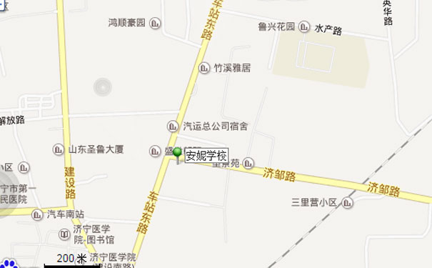 济宁安妮半永久化妆培训学校的乘车路线图